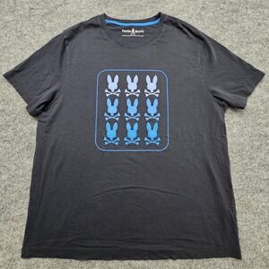 Psycho Bunny Shirt Mens 2XL Navy Blue Pima Cotton Bunny Skull Graphic Logo Tee